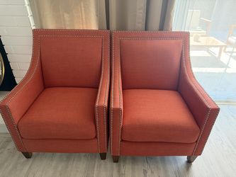 🪑 Beautiful Pair of Red Accent Chairs – Set of 2