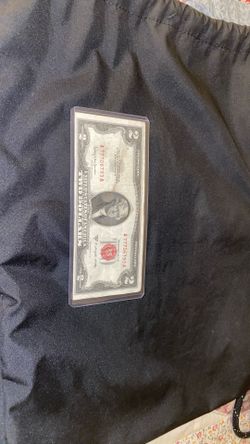 1953 Series C Red Seal $2 Bill Lucky 7s