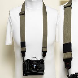Camera Strap Neck Peak Design Anchors Quick Release Olive Green Cotton 1.25" Wide 30-50"