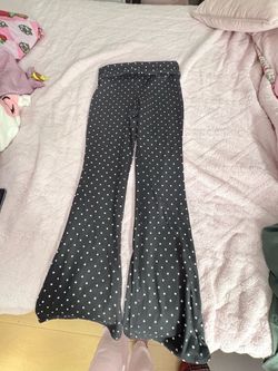 Black Polka Dot Flare Pants