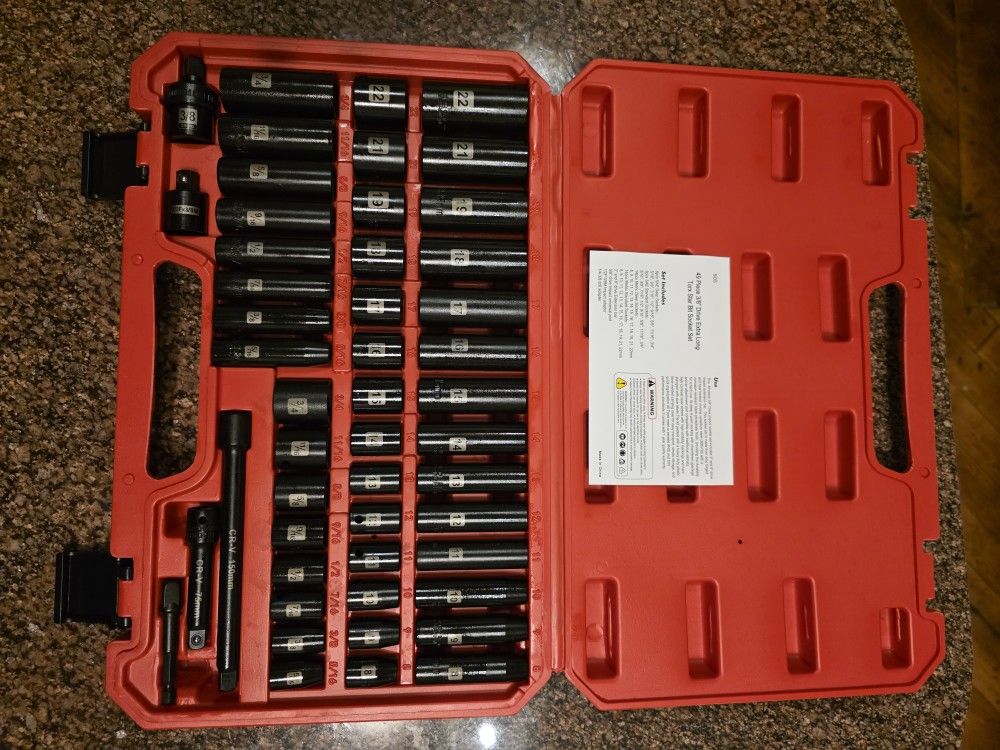 Brand new 3/8" drive SAE & Metric long and short impact socket kit set