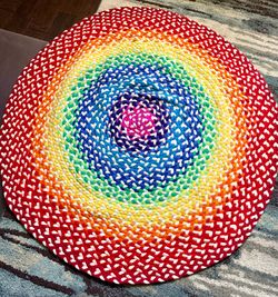 Colorful Round Washable Nursery / Playroom Rug