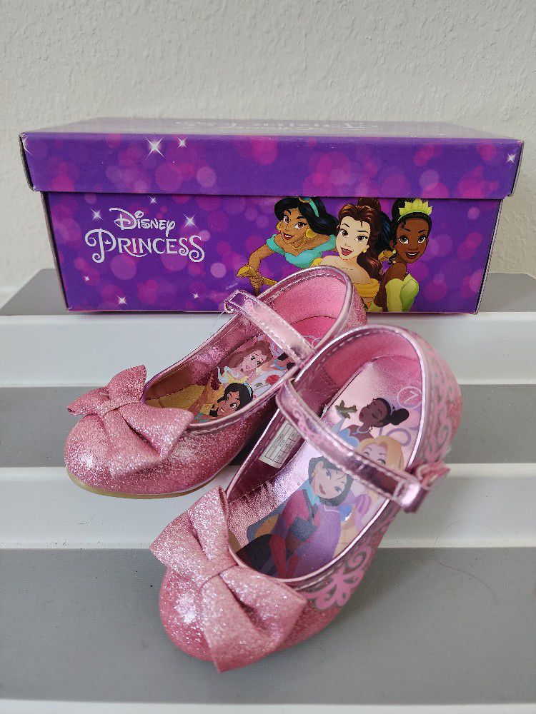 Disney Princess - Shoes - Glitter Mary Jane Low Heel Block Heel Pumps (Toddler/Litte Girl) Pink 7M