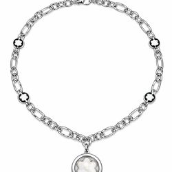 Authentic Montblanc Star Signet Necklace 36644 Sterling Silver & Mother of Pearl