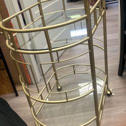 Golden Metal Bar With Wine Holders 