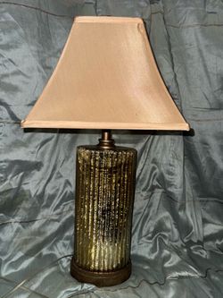 Gold crackled base lamp & shade