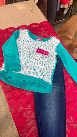 Girls Teal Fuzzy Front Sweater Top
