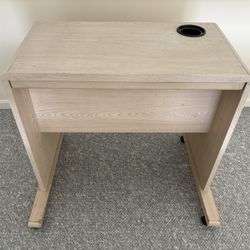 Compact White Oak Study/Computer Desk 