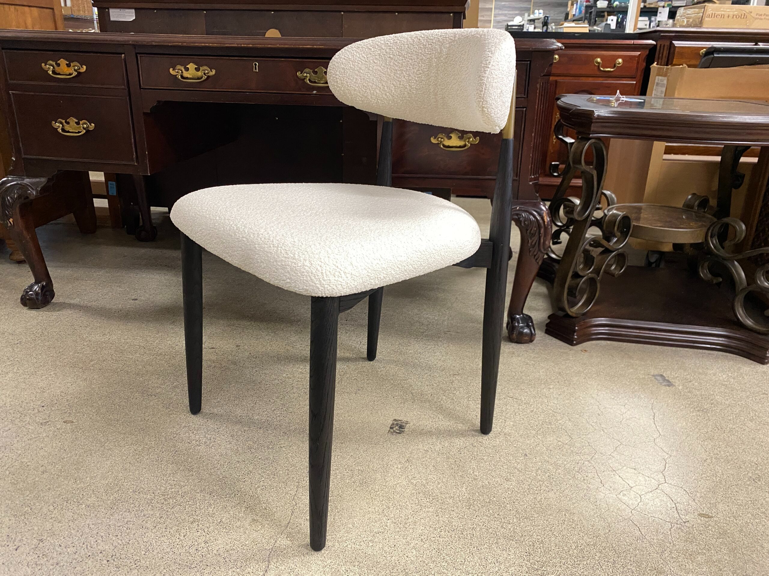 RESTORATION HARDWARE Arno Fabric Side Chair in Dove Boucle