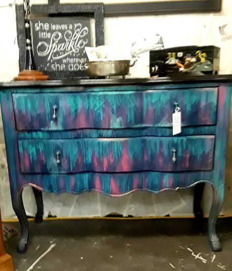 Two drawer hand painted chest
