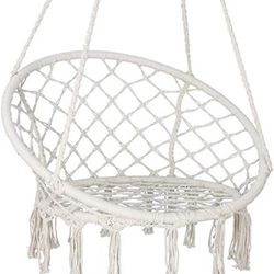 Hanging Swing Chair Handmade Knitted Mesh Rope Max 260 LBS for INDOOR & OUTDOORS
