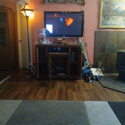 42 In. Vizio, Smart TV.  with Entertainment Cent