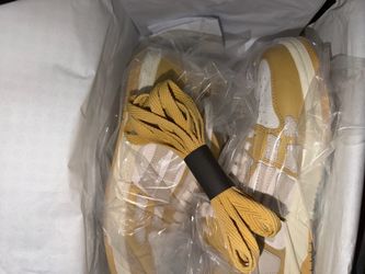 AMIRI Debossed MA Quad Skel Low Top Lace-Up Sneakers Champagne/White
