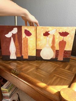 2 Piece Floral Canvas Wall Art (Pick Up Today)