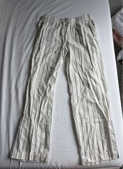 Gap - Linen pants - Cream with gray stripes - Size Small