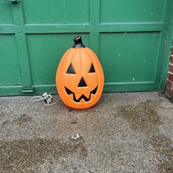 Vintage Empire Halloween  Halloween Pumpkin Blow Mold JOL Jack O Lantern Orange