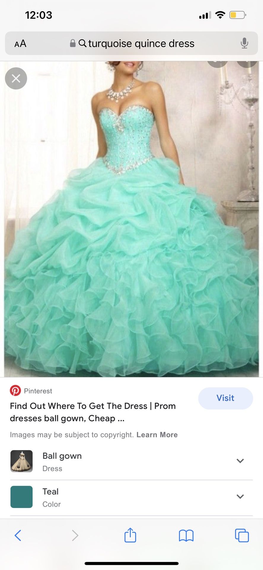 Turquoise Quinceanera Dress