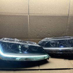 OH170 2017 2018 Volkswagen Jetta LED DRL Halogen Headlight Pair 