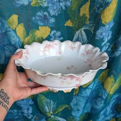 Haviland Limoges Porcelain Bowl France China Scalloped Edge Porcelain Serving Piece