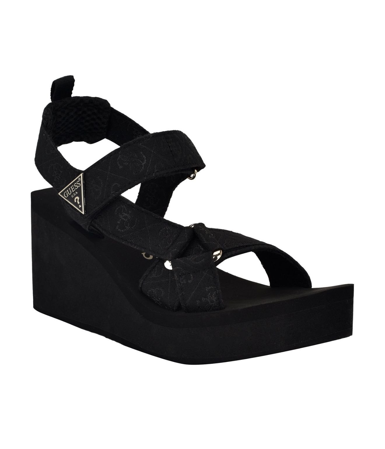 Guess Women’s Sandals Daysa Ouattro-G Strappy Eva Wedge Size 6M Color Black