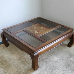 Asian Ming Coffee Table With Matching End Tables