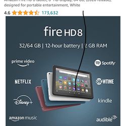 Amazon Fire HD 8 tablet, 8" HD display, 64 GB,