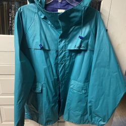 VTG Stearns First Mate Rain Wear Fishing Boating Jacket PVC Fisherman Size L VG