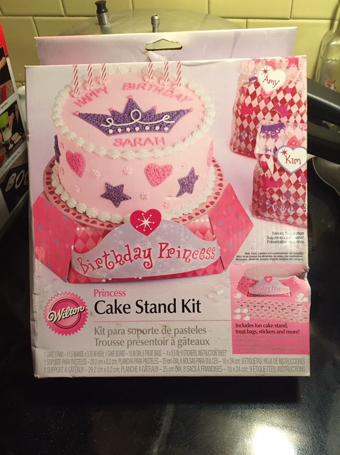 New Wilton Birthday Princess Cake Stand Kit With Treat Bags and Stickers