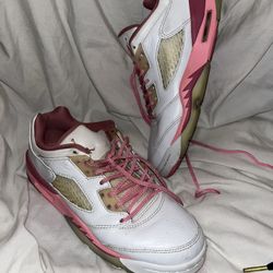 Jordan 5 Retro Low Size 4White Pink Desert Berry