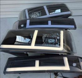 03-13 Chevrolet Express Gmc Savana LED DRL Headlights Luces Micas Calaveras Faros