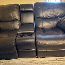 Automatic Leather Recliner Loveseat