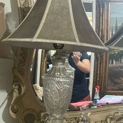  Floral Lead Crystal Clear Lamp Light