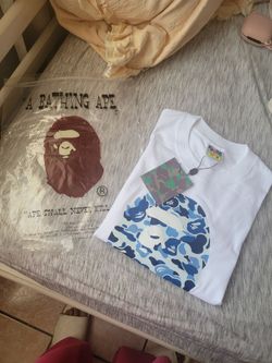 Blue camouflage bape tee shirt