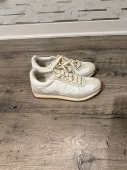 White Low-Top Lace-Up Sneakers