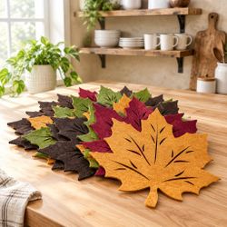 Set of 20 Pottery Barn Felt Maple Leaf Placemats (18" x 18") – Fall/Thanksgiving Decor
