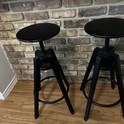 Pair Of Black Bar Stools
