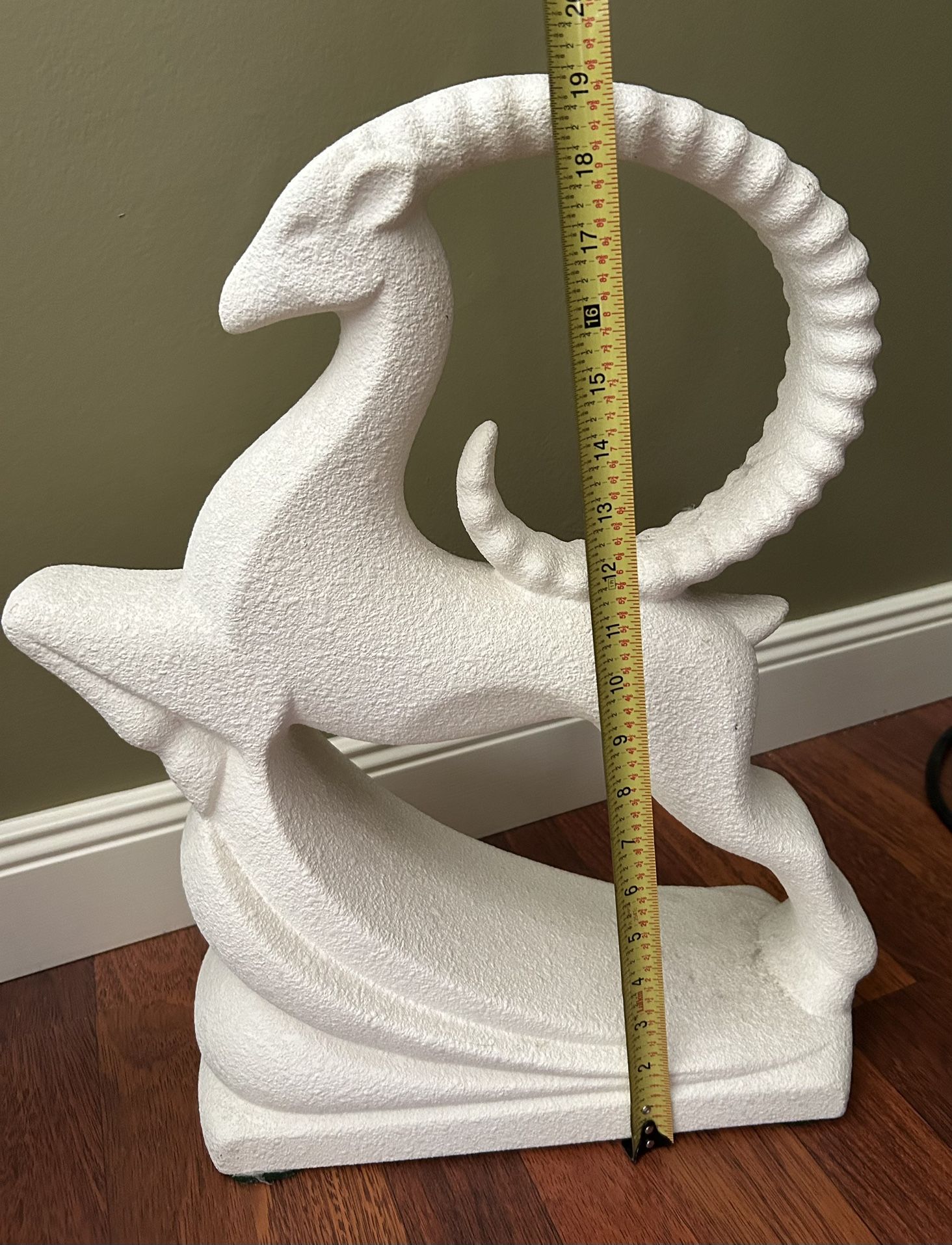 Vintage Royal Haeger White Textured Gazelle Antelope Sculpture 19”