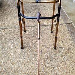 Copper Tone Walker And Matching Cane