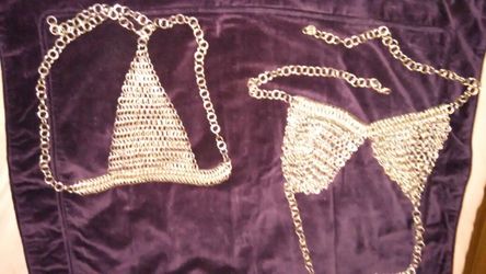Unique beautiful two piece chain swimwear