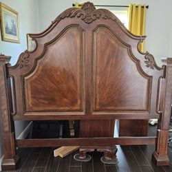 King Size Bed With Night Stand And Lamps For Sale