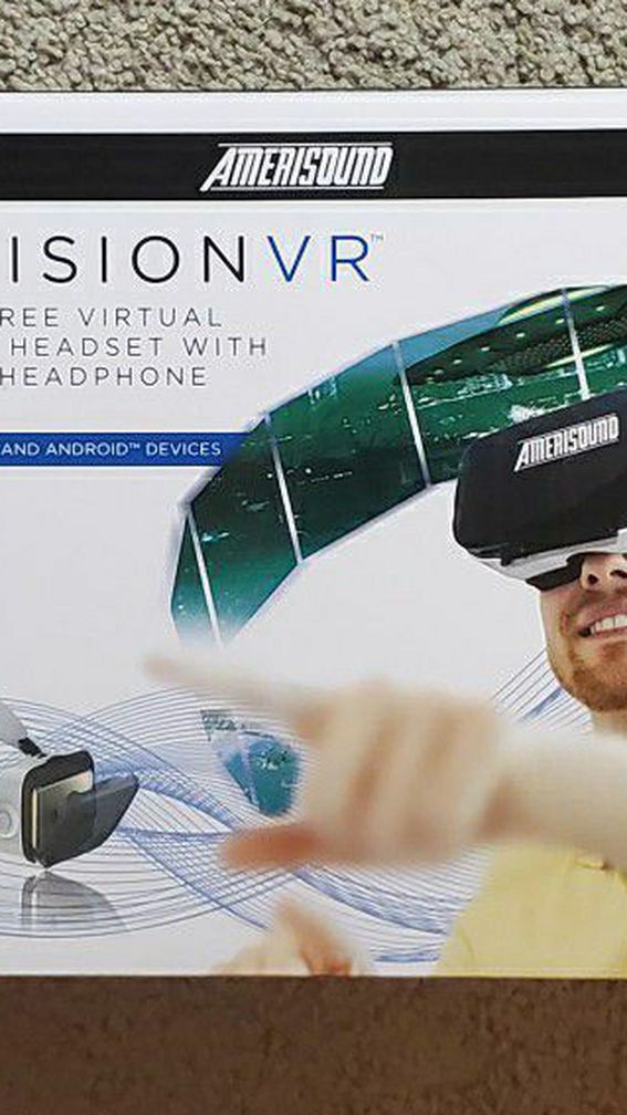 Amerisound Vision VR 360 Degree Virtual Reality Headset with Stereo Headphones