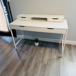 IKEA desk with desk storage topper