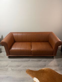 Leather sofa couch