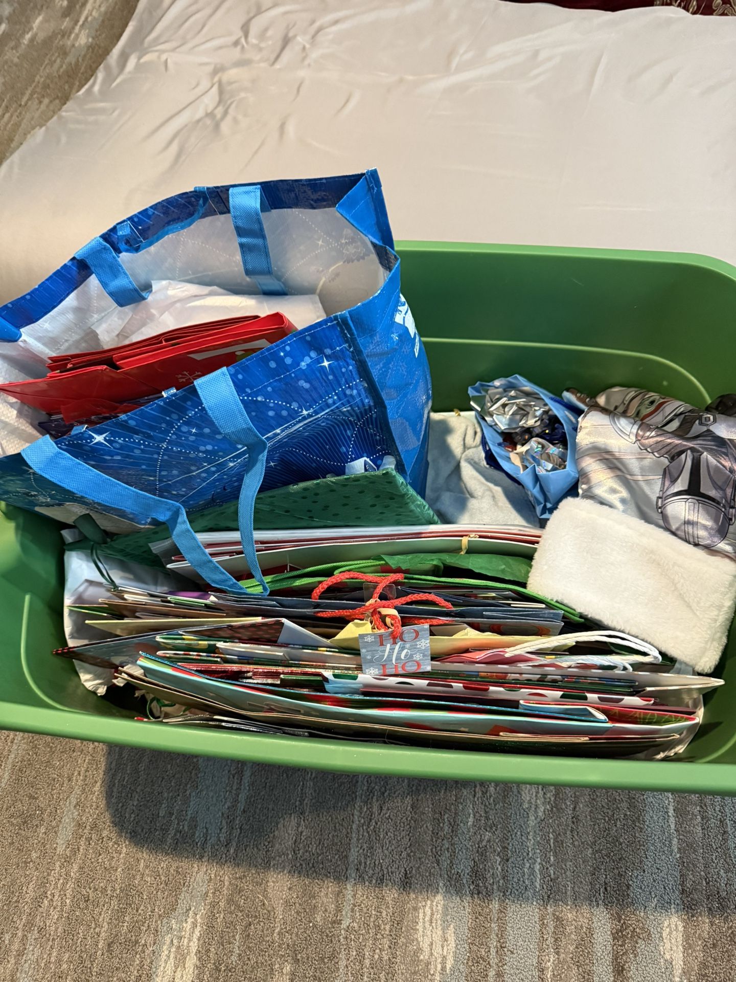 Box Of Christmas Gift Bags And Bows