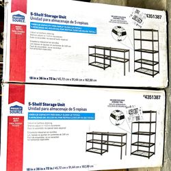 5 -Tier Heavy Duty Gray Metal Utility shelving unit with Wire Shelves