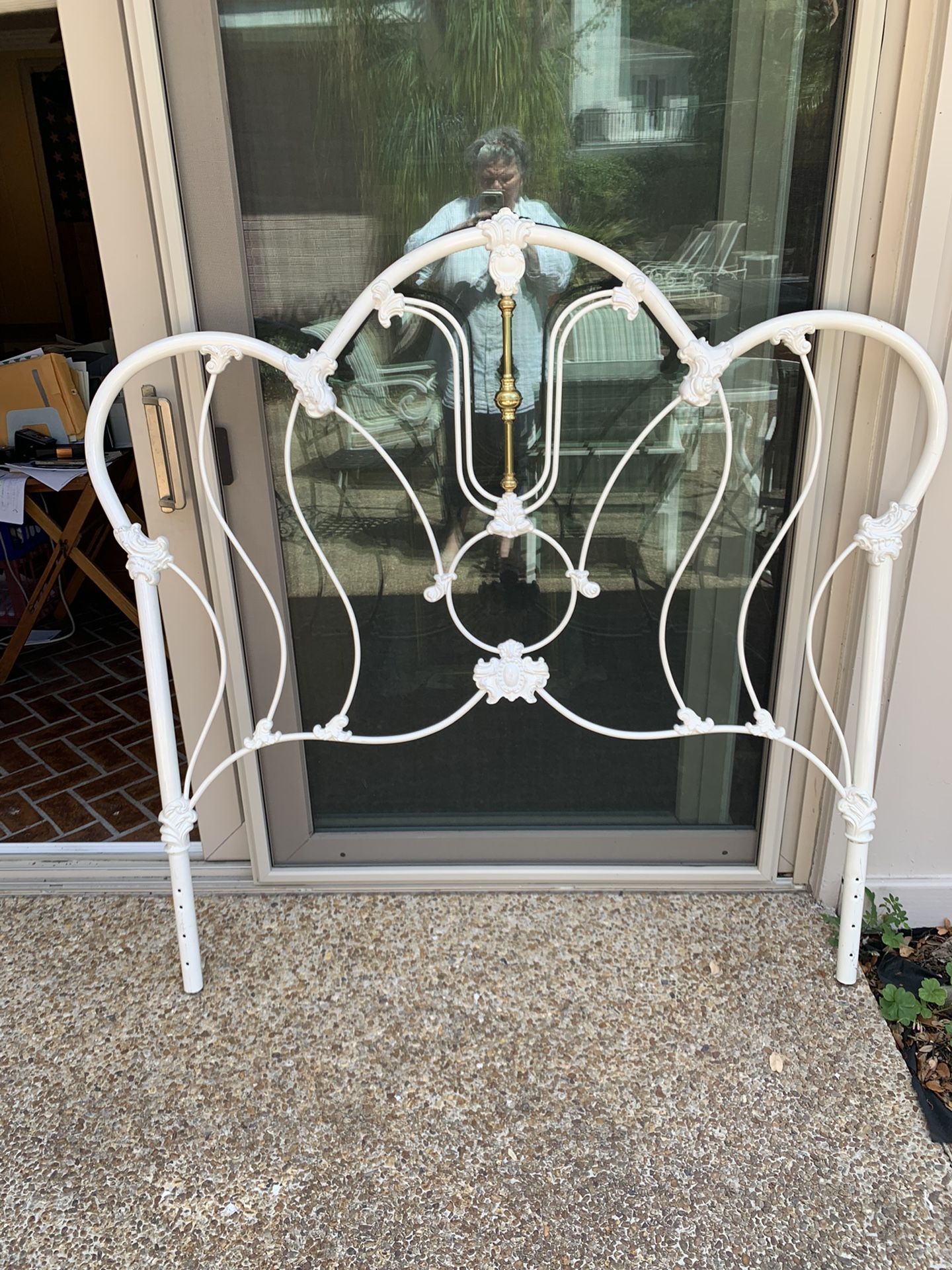Full Size Iron & Brass Headboard $50