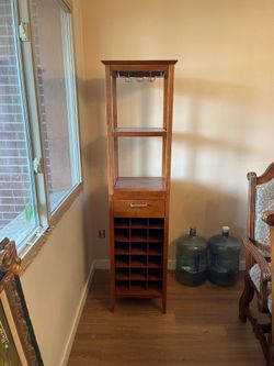 Solid Wood Wine Cabinet Set (2) – Storage Rack + Bar Cabinet