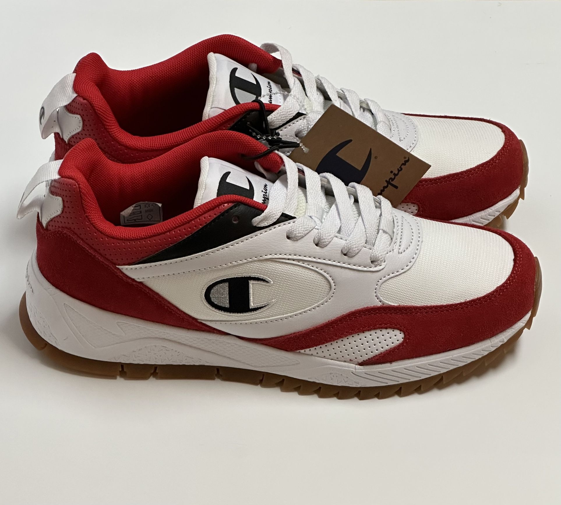 Champion Men's Retro Shoes White/Red/Brown/Black Size