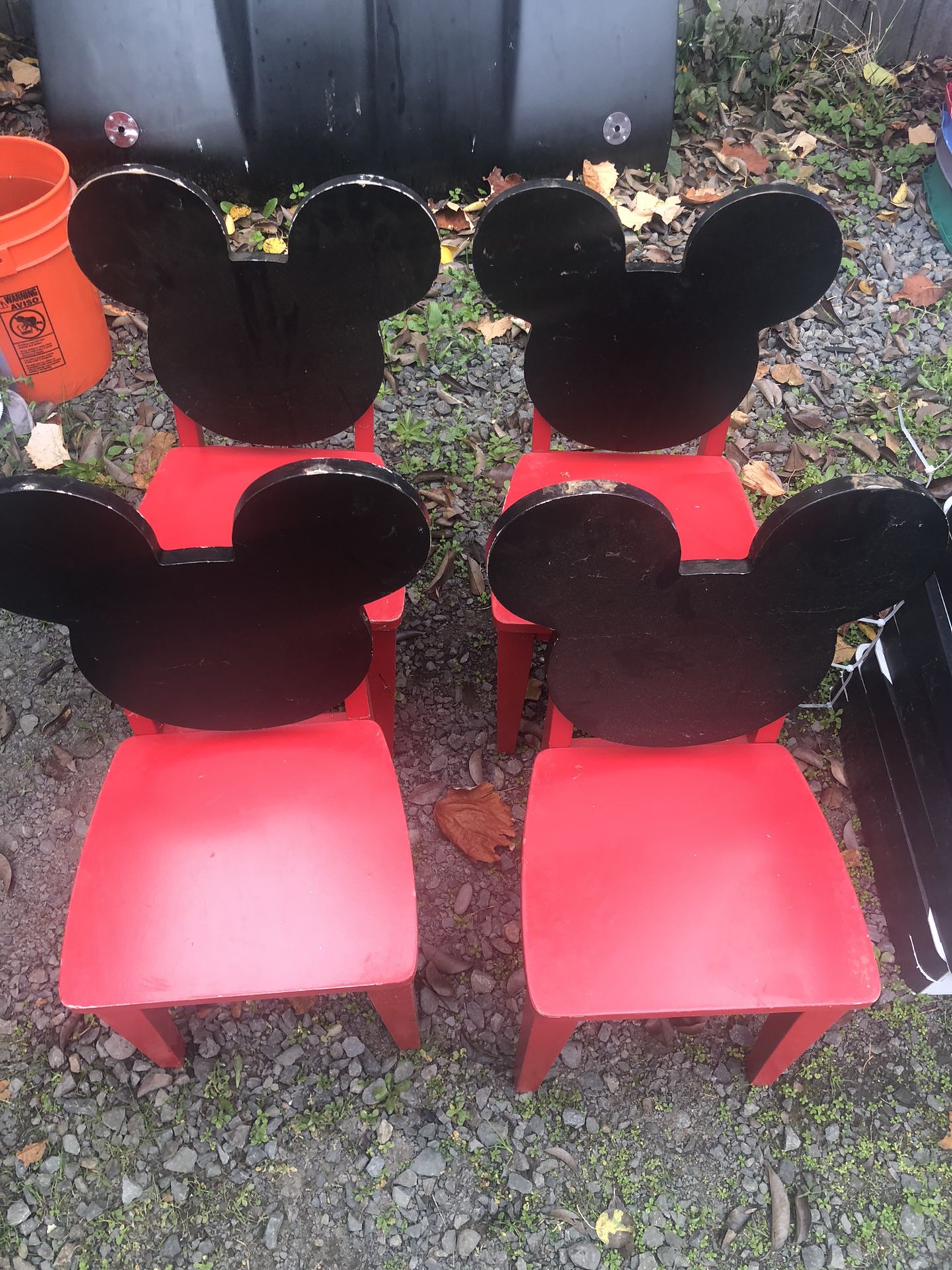 For solid wood Mickey Mouse kids chairs need repainted