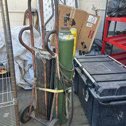 Compressed Oxygen & Acetylene Tank with Cart For Welding